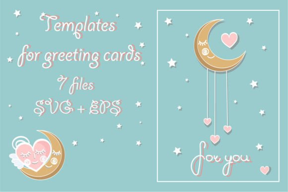 Celestial Charm: Designing with Moon and Heart Templates