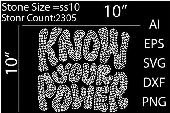 Know Your Power Rhinestone Templates Des: Bold, Edgy Design