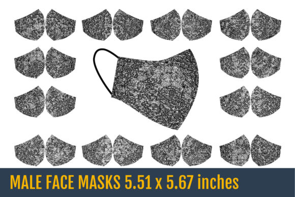 Male and Female Face Masks Templates: Silver Textures for Bold Branding