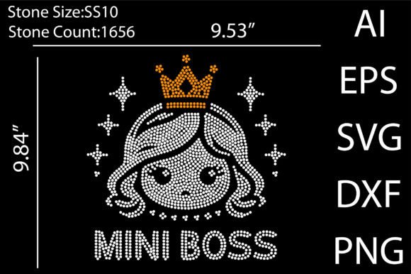 Mini Boss Rhinestone Templates Design: A Sparkling Creative Asset