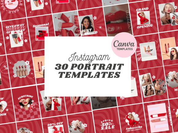 Red Instagram Canva Templates: Portrait Edition for Bold Content