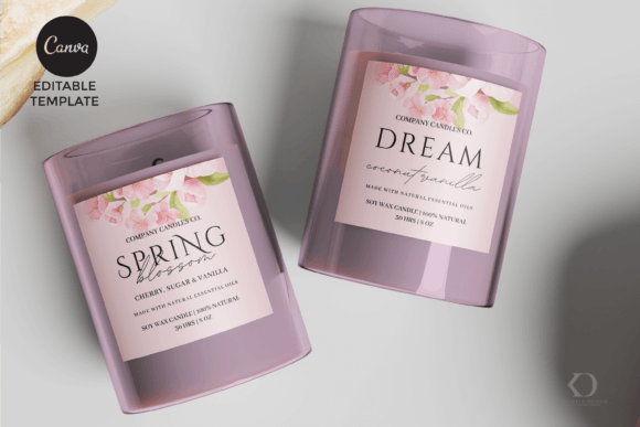 Spring Candle Label Templates: Elegance Meets Simplicity