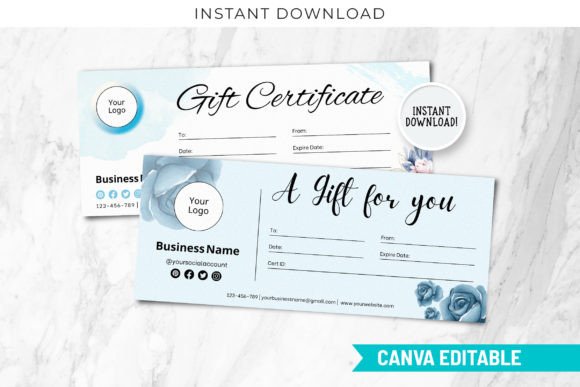 Teal Tiffany Gift Certificate Templates for Modern Brands